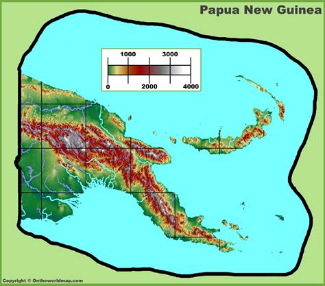 Papua New Guinea Physical Map