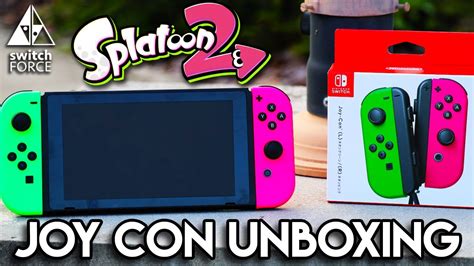 Nintendo Switch Neon Green And Pink Joy Con Unboxing Review Splatoon