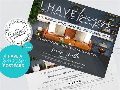 I Have Buyers Postcard Real Estate Postcard Real Estate Etsy Real