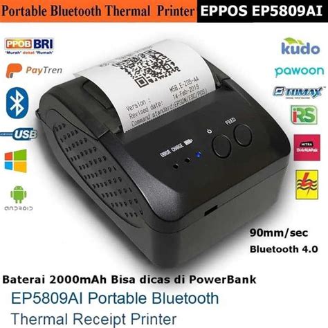 Jual Mini Printer Thermal Portable Bluetooth Eppos Ep Ai