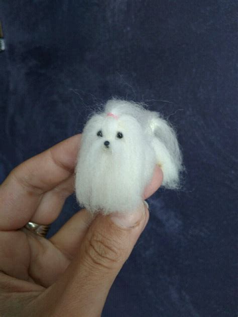 Ooak Miniature Needle Felted Dollhouse Maltese Puppy Etsy