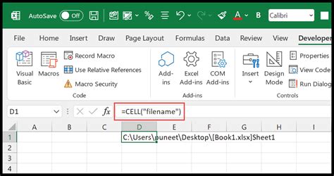 How To Get File Name In Excel Quick Formula Worksheets Library