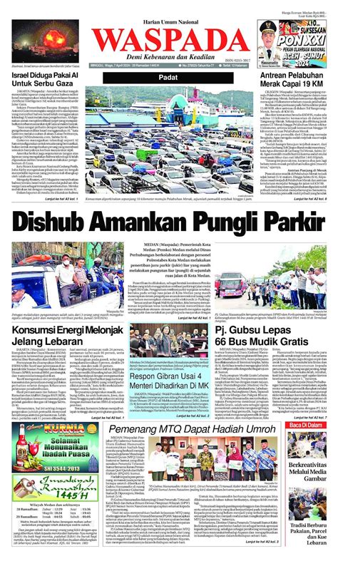 WASPADA Edisi Minggu 07 April 2024 WASPADA Arsip Cover Koran