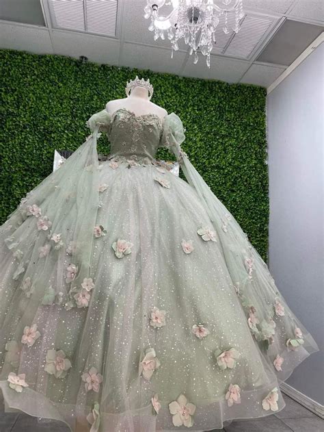 Green Quince Dress Pink And Green Dress Quince Dresses Quinceanera