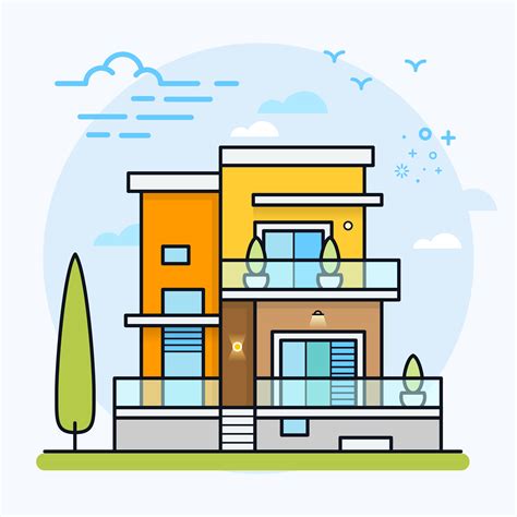 Vector illustration of modern house. 551891 Vector Art at Vecteezy