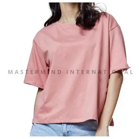 Round Half Sleeve Oversized Fashion Tee Casual Wear Plain At Rs 320