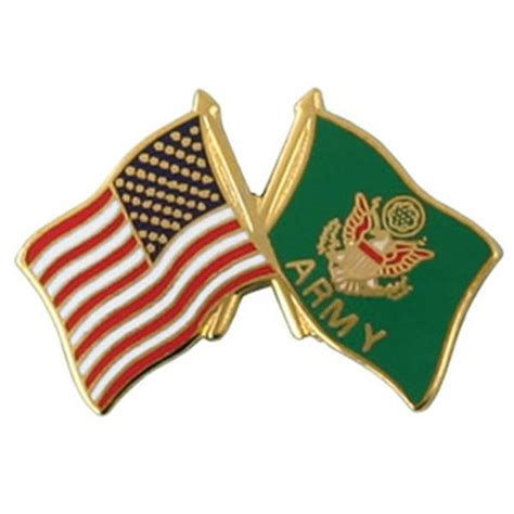 Us Army Crossed Flags Lapel Pin United States Enamel Pin Etsy