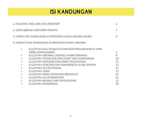 PDF ISI KANDUNGAN IJAZAH SARJANA 1 ISI KANDUNGAN 1 FALSAFAH MISI