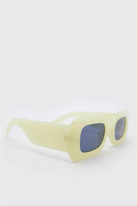 Chunky Rectangular Sunglasses Boohoo Uk