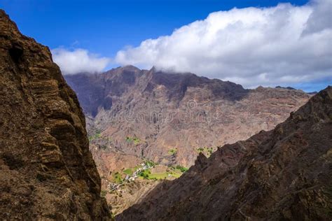 Mountains Landscape Panoramic View In Santo Antao Island Cape Verde