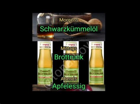 Schwarzkümmelöl Brottrunk Apfelessig gesundheit fitness tips