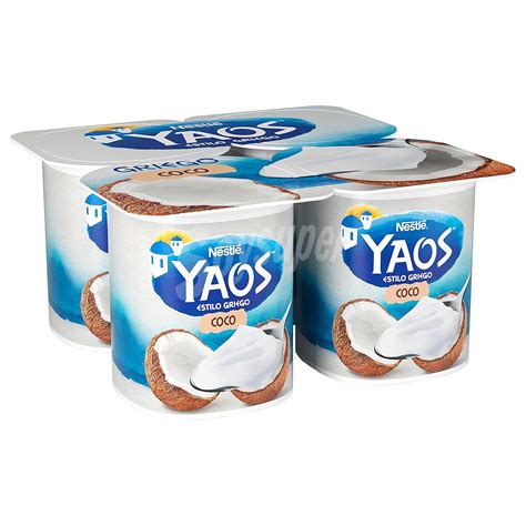 Yaos Nestlé Yogur estilo griego con coco Yaos sin gluten Pack 4