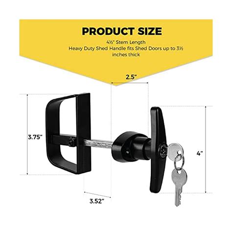 Shed Door T Handle Lock Kit Hurricom Shed Door Latch Includes 2 Keys 2 Screws Allen Wrench 4