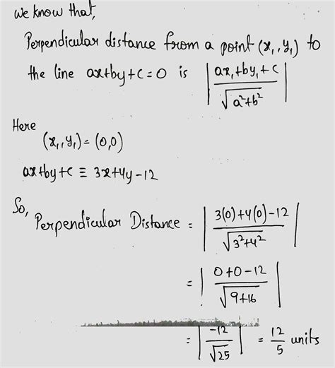 Perpendicular Distance From Origin To The Line X Y Is