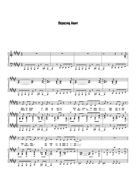 Breaking Away Arr Biegler By Peppy Castro Sheet Music For Piano