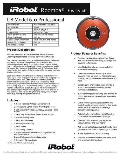 Irobot Roomba User Manual