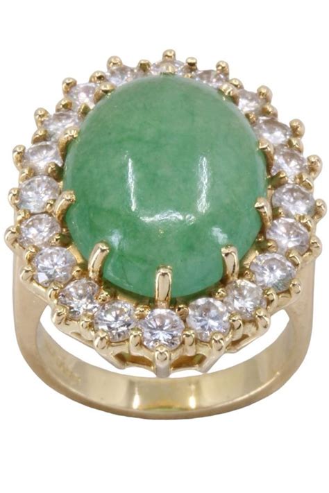 Bague Pompadour Jade Diamants Or K Occasion