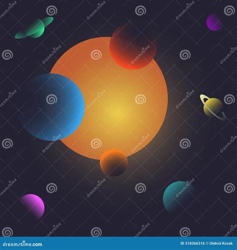 Planets Of The Solar System Illustration Of The Planets Of Our Solar System Stock Vector