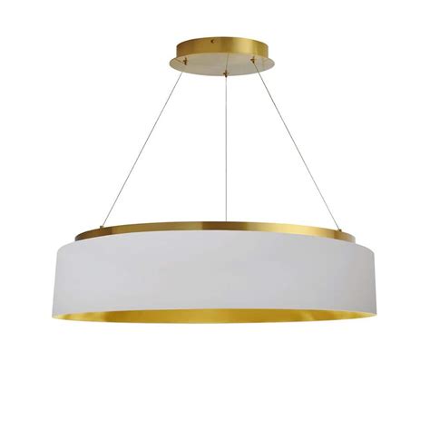 Dainolite Circulo 1 Light Dimmable Integrated LED Aged Brass Shaded