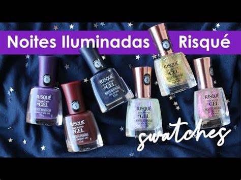 Swatches completo da coleção Noites Iluminadas da linha Diamond Gel