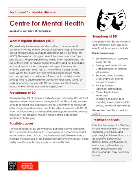 Bipolar Disorder Info Sheet