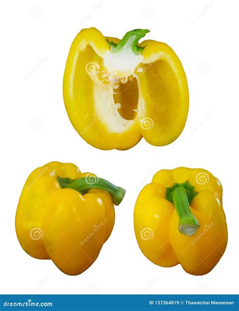 Pimenta Doce Amarela Isolada No Fundo Branco Imagem De Stock Imagem