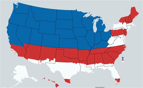 Map Of The United States Red And Blue States Map Of The United States