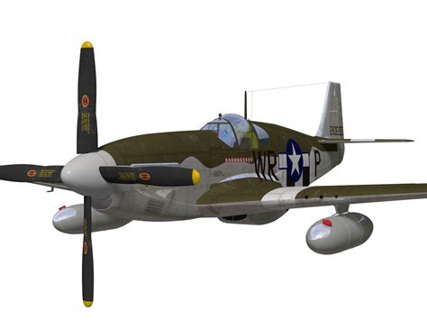 North American P 51B Mustang 3D Model CGTrader