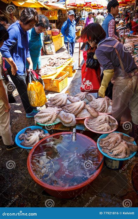 Mercado De Peixes De Jagalchi Busan Coreia 2 Foto Editorial Imagem