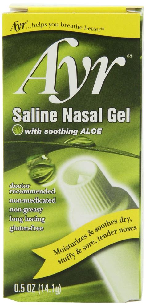 Ayr Saline Nasal Gel, With Soothing Aloe, 0.5-Ounce Tubes Be Patient ...