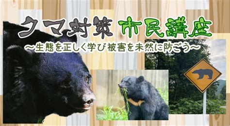 『クマ対策 市民講座～生態を正しく学び被害を未然に防ごう～』のご案内｜新着情報｜たまきさんサロン｜せんだい環境webサイトたまきさん