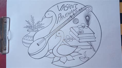 Vasant Panchami Drawing Basant Panchami Poster Easy Beautiful