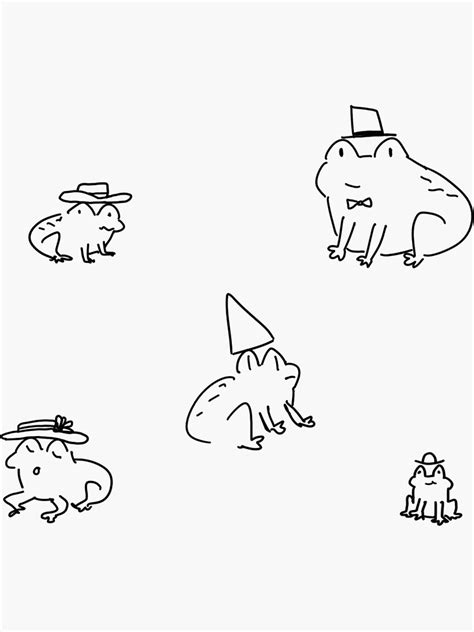 Very Poorly Drawn Frogs With Hats Sticker For Sale By Yoshi132