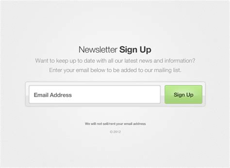 Newsletter Sign Up Form Free Psd Download Freeimages