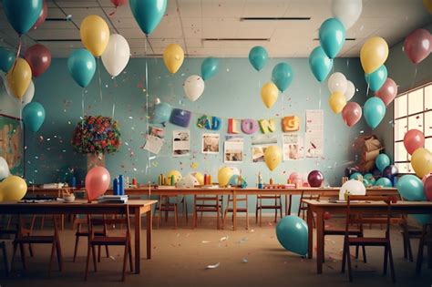 Premium Photo | Teachers Day celebration with balloons and Generative ai