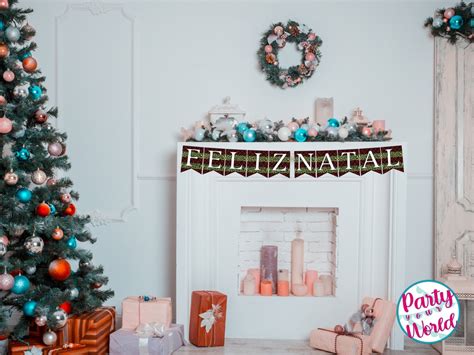 Printable Feliz Natal Banner , Instant Digital Download Christmas ...