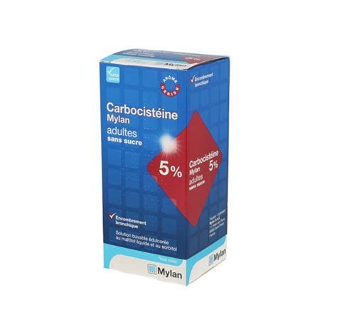 MYLAN VIATRIS Carbocistéine 5 adulte sans sucre solution buvable