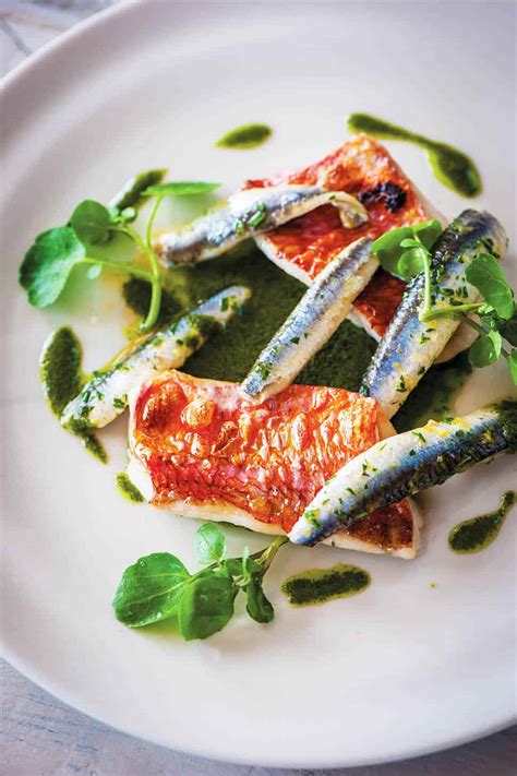 Nathan Outlaw S Red Mullet With Coriander Mint Anchovies David Griffen