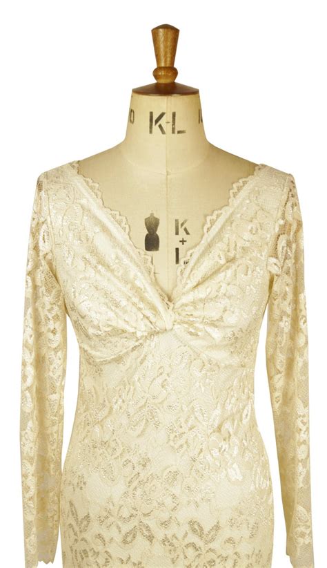 Baylis Knight Cream Nude Cafe Latte LACE Long Sleeve POLLY Etsy