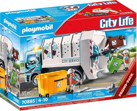 Playmobil Caminh O De Reciclagem Da Cidade Amazon Br Brinquedos