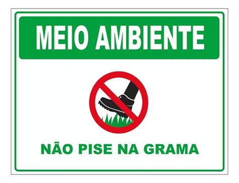 Placa Sinalização Aviso Não Pise Na Grama 20x30cm Parcelamento sem