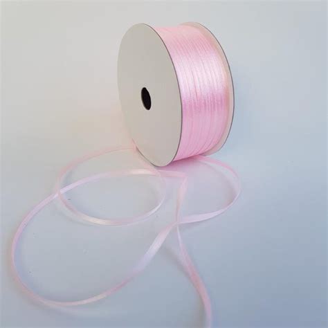 Satin Ribbon Double Sided Mm Baby Pink Desflora