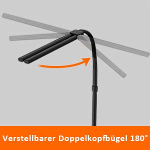 LOTTBUTY Doppelkopf Schreibtischlampe LED Dimmbar 24W 80CM Klemmbar