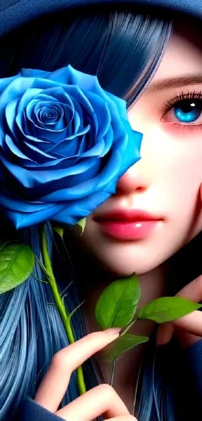 Blue Rose Anime Art Wallpaper Free Download