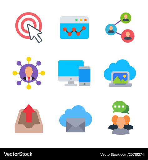 Marketing And Seo Colored Trendy Icon Pack 2 Vector Image