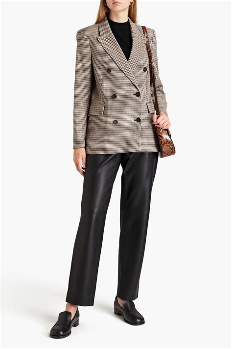 Maje Double Breasted Houndstooth Tweed Blazer The Outnet