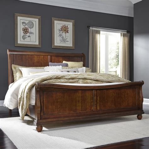 Antique White Queen Sleigh Bed Magnolia Manor 244 Br Qusl Liberty Furniture Buy Online On Ny