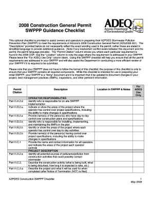 Fillable Online Swppp Guidance Checklist Fax Email Print Pdffiller