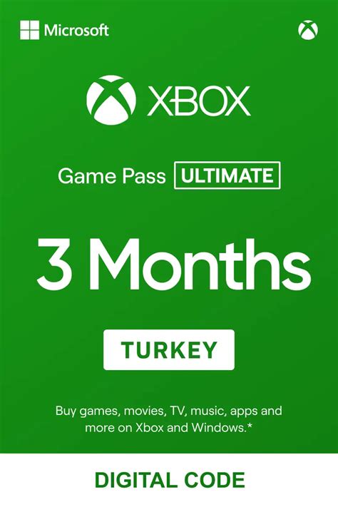 Buy Xbox Game Pass Ultimate 3 Months Turkey Xbox Live Digital Key