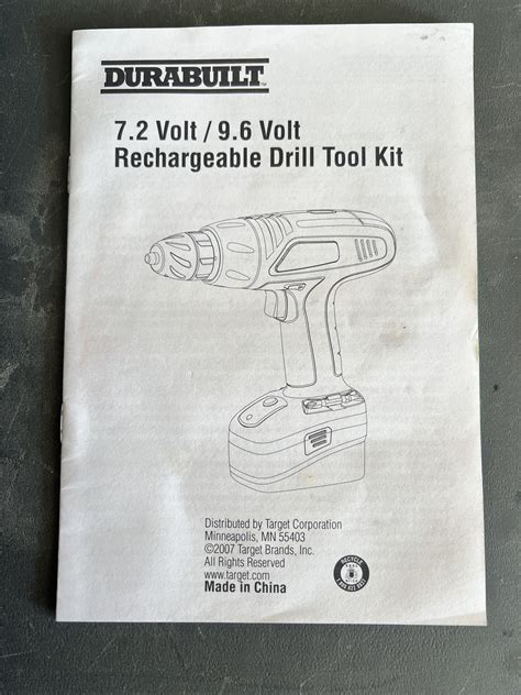 Durabuilt 7 2 Volt 9 6 Volt Rechargeable Drill Tool Kit Red For Sale In